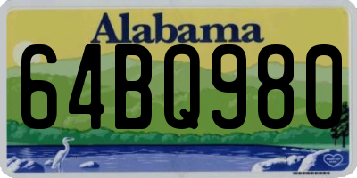AL license plate 64BQ980