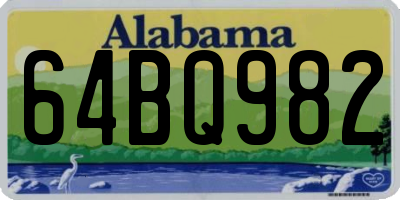 AL license plate 64BQ982