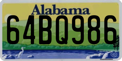 AL license plate 64BQ986