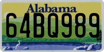 AL license plate 64BQ989
