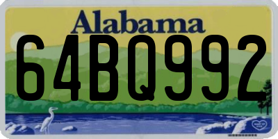 AL license plate 64BQ992