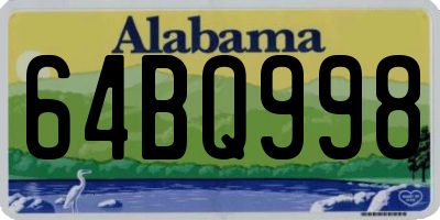 AL license plate 64BQ998