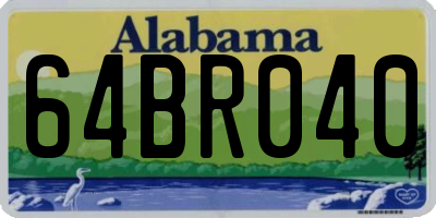 AL license plate 64BR040