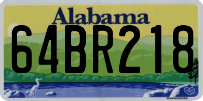 AL license plate 64BR218