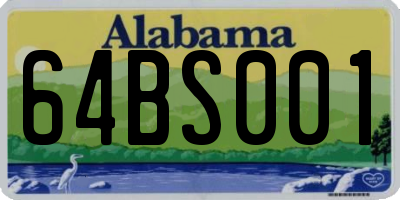 AL license plate 64BS001