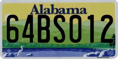 AL license plate 64BS012