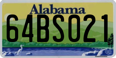 AL license plate 64BS021