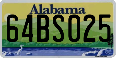 AL license plate 64BS025