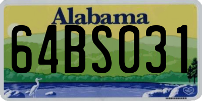 AL license plate 64BS031