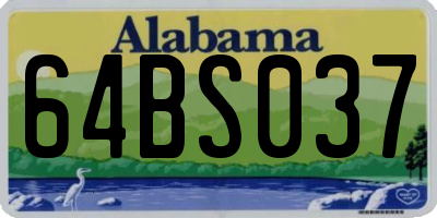 AL license plate 64BS037