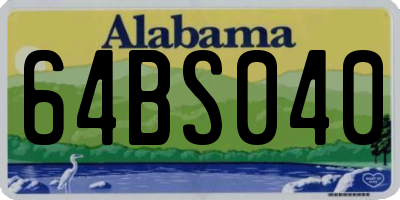 AL license plate 64BS040