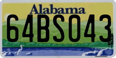 AL license plate 64BS043
