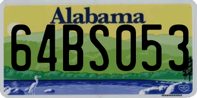 AL license plate 64BS053
