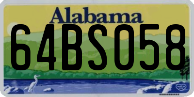 AL license plate 64BS058