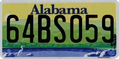 AL license plate 64BS059