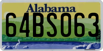 AL license plate 64BS063