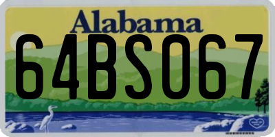 AL license plate 64BS067
