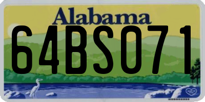 AL license plate 64BS071
