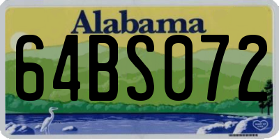 AL license plate 64BS072