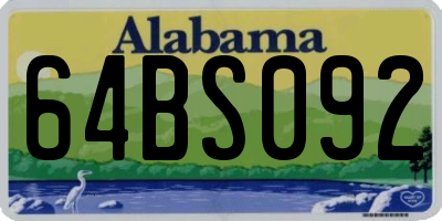 AL license plate 64BS092