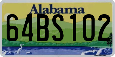 AL license plate 64BS102
