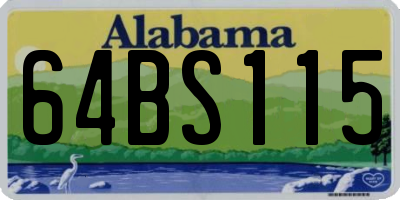 AL license plate 64BS115