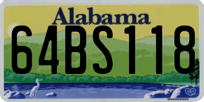 AL license plate 64BS118