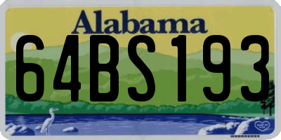 AL license plate 64BS193