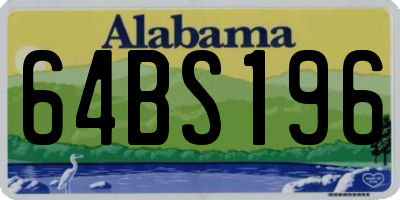 AL license plate 64BS196