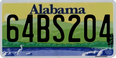 AL license plate 64BS204