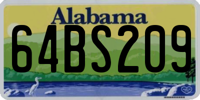 AL license plate 64BS209