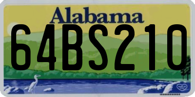 AL license plate 64BS210