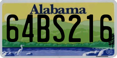 AL license plate 64BS216
