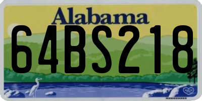 AL license plate 64BS218