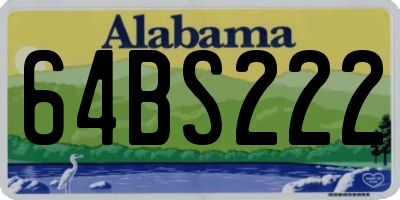 AL license plate 64BS222