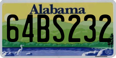 AL license plate 64BS232