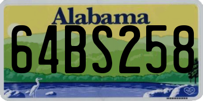 AL license plate 64BS258