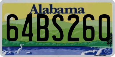 AL license plate 64BS260