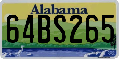 AL license plate 64BS265