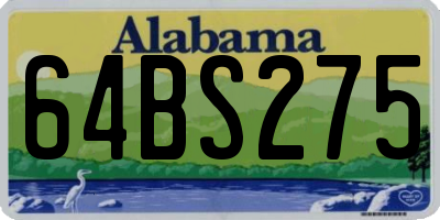 AL license plate 64BS275