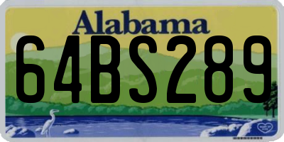 AL license plate 64BS289