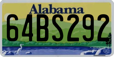 AL license plate 64BS292