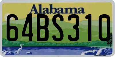 AL license plate 64BS310