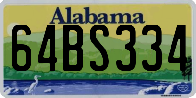 AL license plate 64BS334