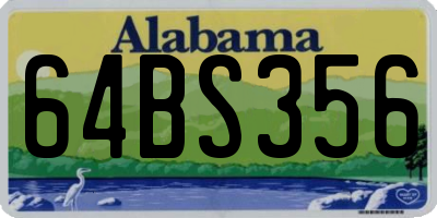 AL license plate 64BS356