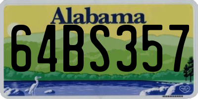 AL license plate 64BS357