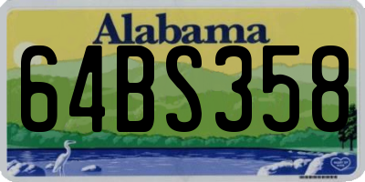 AL license plate 64BS358