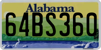 AL license plate 64BS360