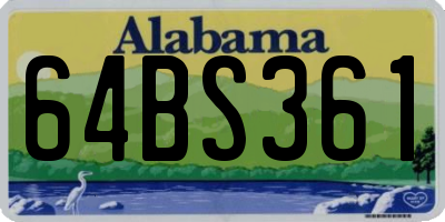 AL license plate 64BS361