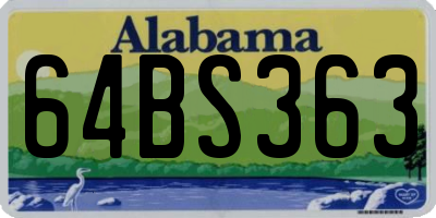 AL license plate 64BS363
